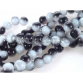 Margele sticla alb-negru 8mm 10b